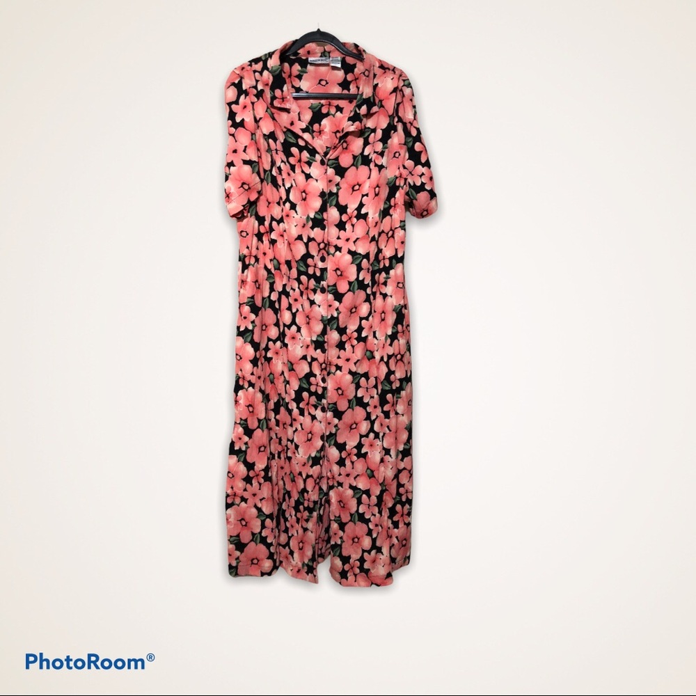 Floral summer crinkle midi dress